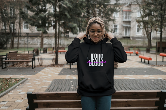"Stay Connected" Unisex Hoodie (White/Pink) (2 Color Options)