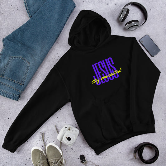 "Stay Connected" Unisex Hoodie (Purple/Yellow) (2 Color Options)
