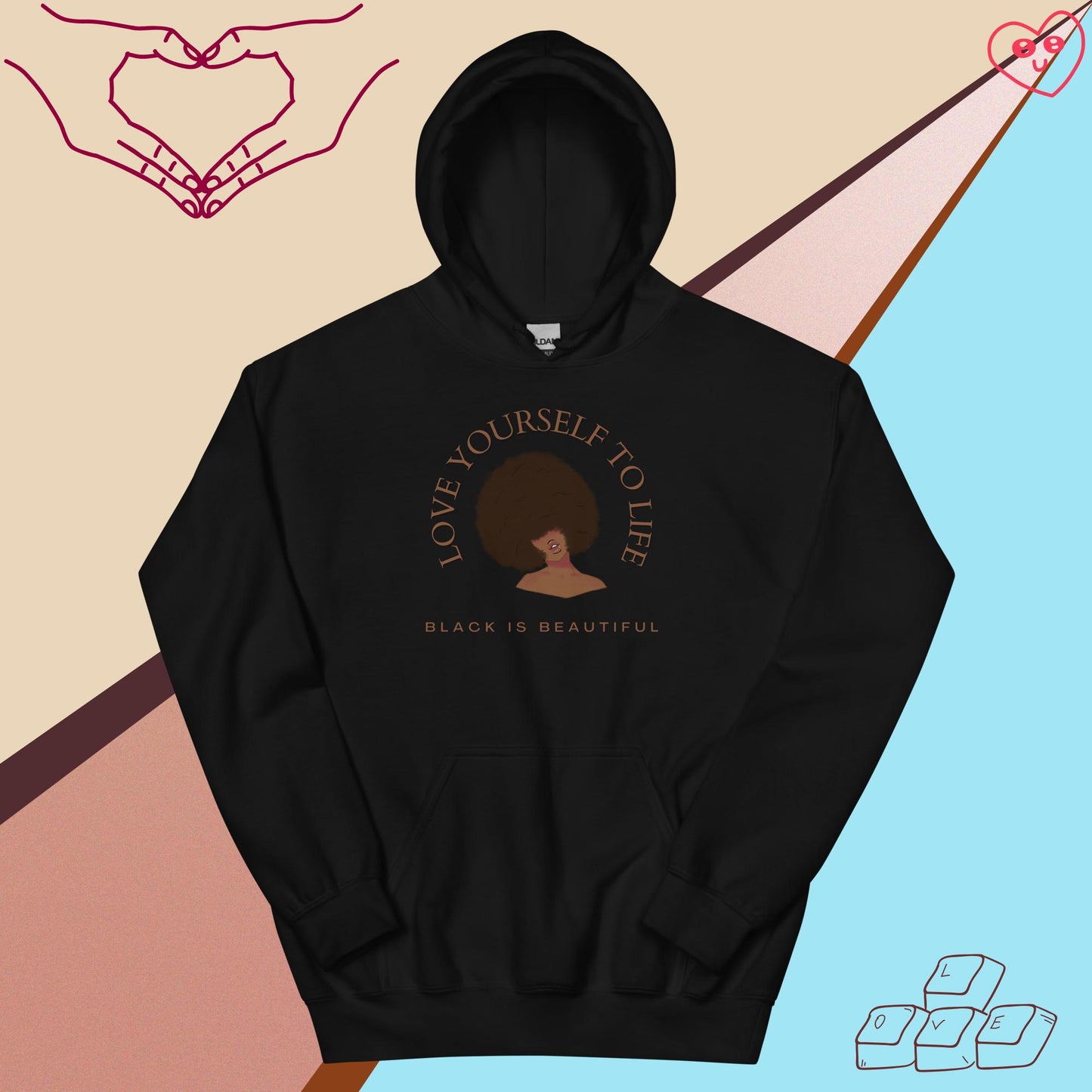 "Love Yourself to Life" (Brown) Unisex Hoodie (3 Color Options)