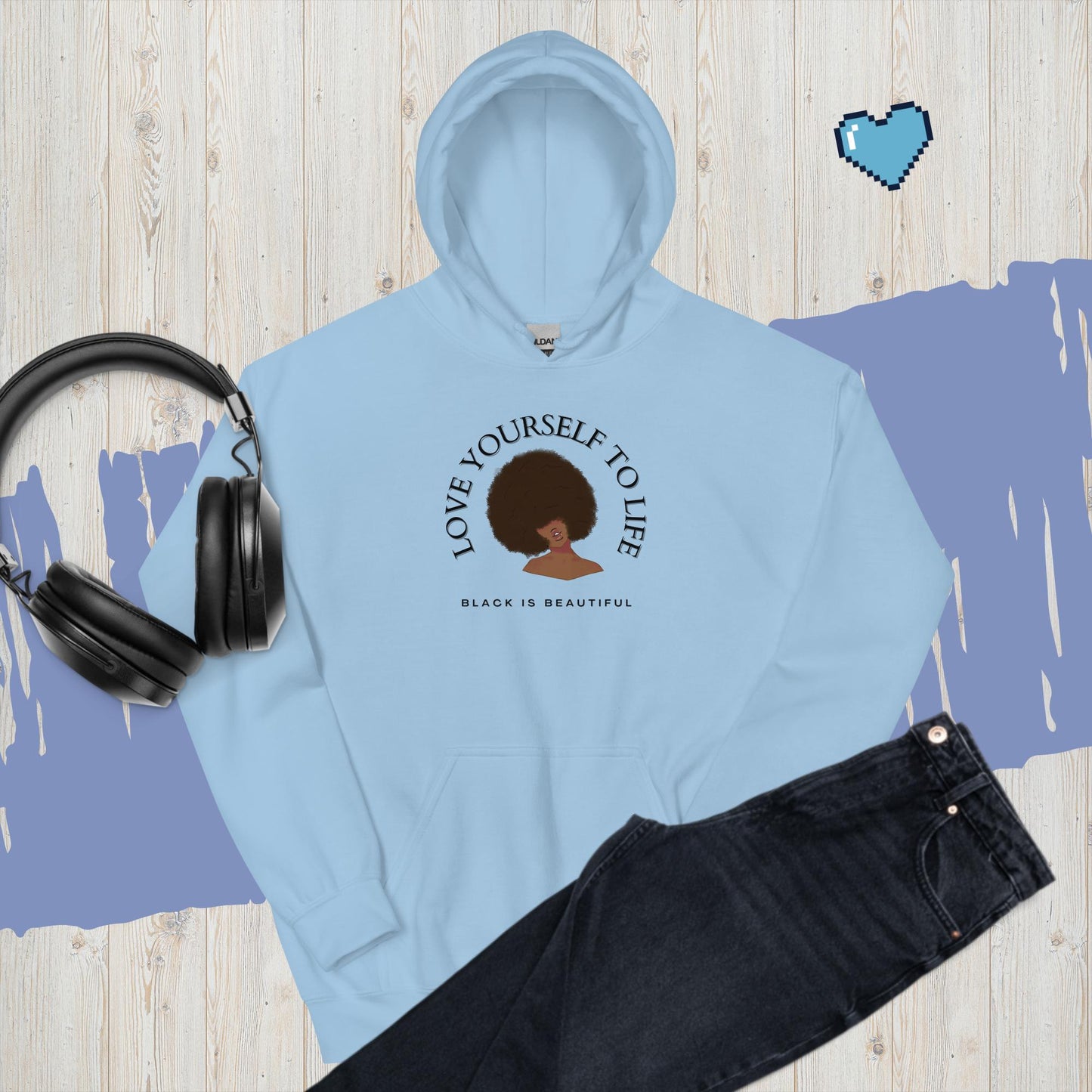 "Love Yourself to Life" (Black) Unisex Hoodie (3 Color Options)