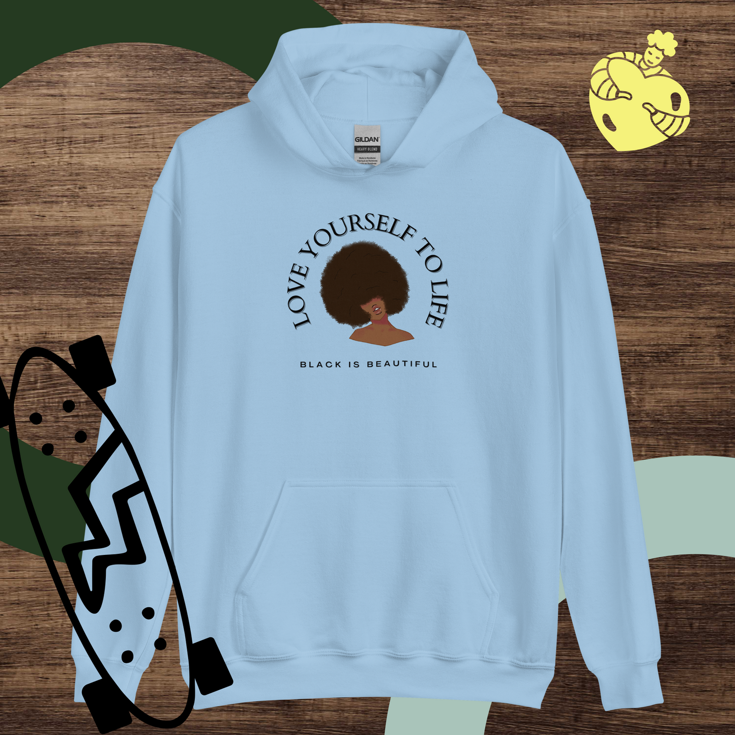 "Love Yourself to Life" (Black) Unisex Hoodie (3 Color Options)