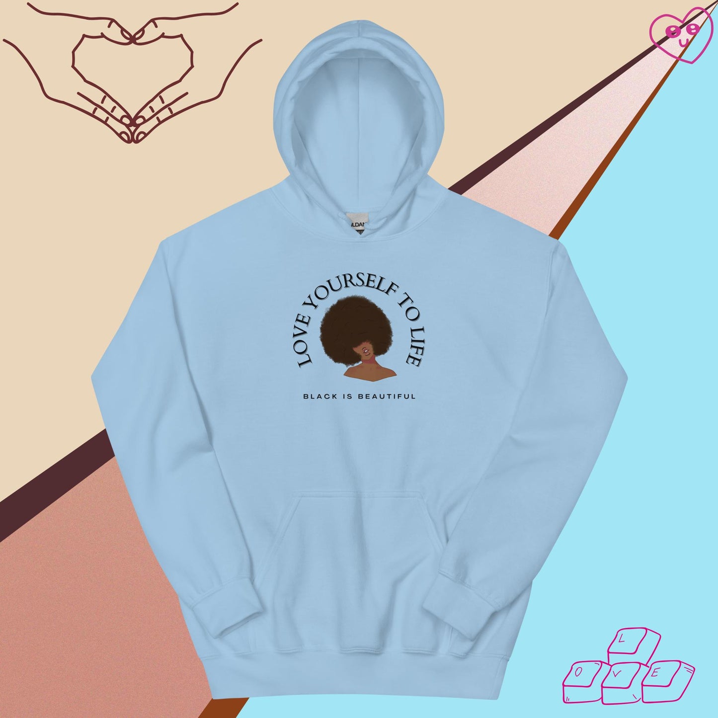 "Love Yourself to Life" (Black) Unisex Hoodie (3 Color Options)