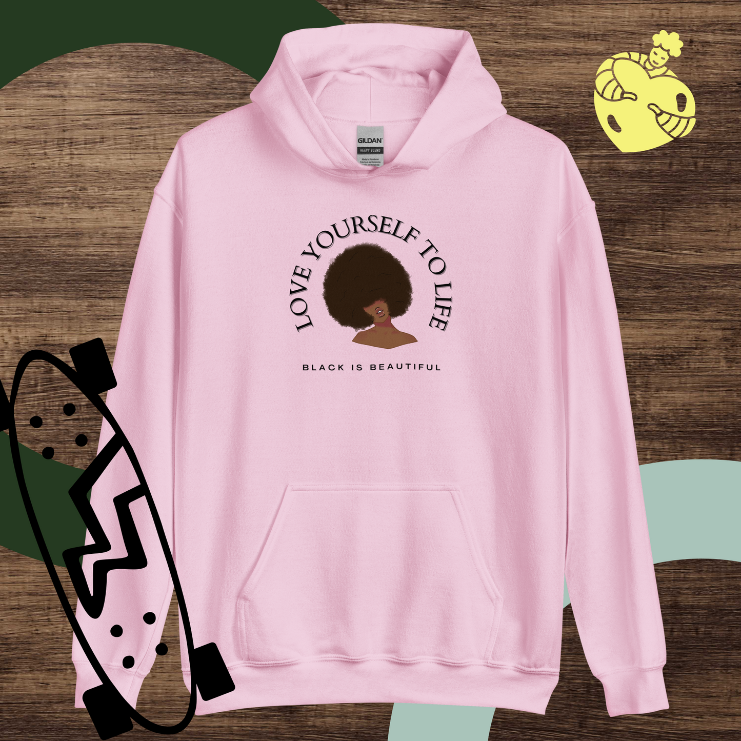 "Love Yourself to Life" (Black) Unisex Hoodie (3 Color Options)