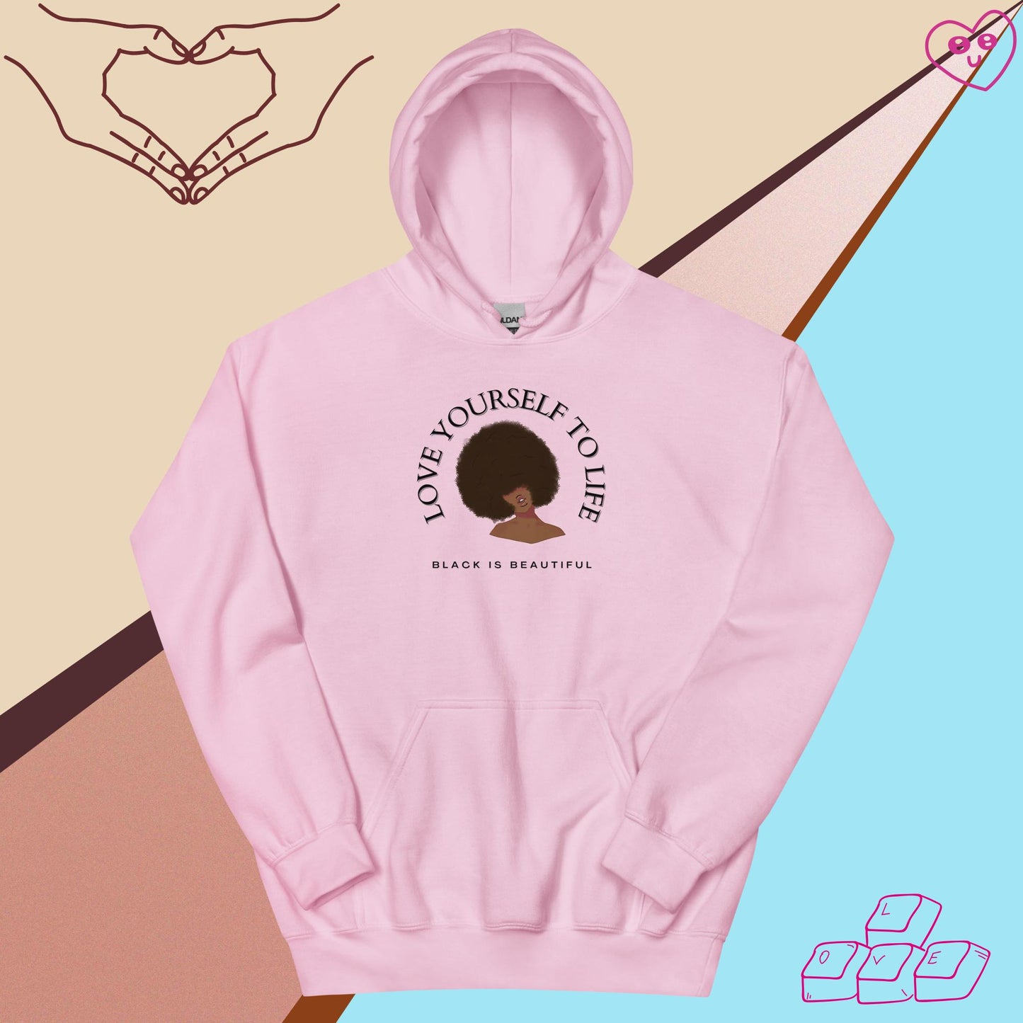 "Love Yourself to Life" (Black) Unisex Hoodie (3 Color Options)