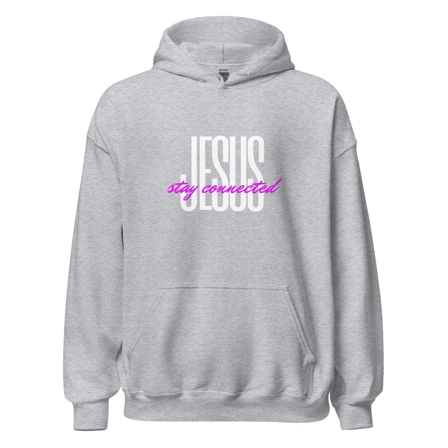 "Stay Connected" Unisex Hoodie (White/Pink) (2 Color Options)