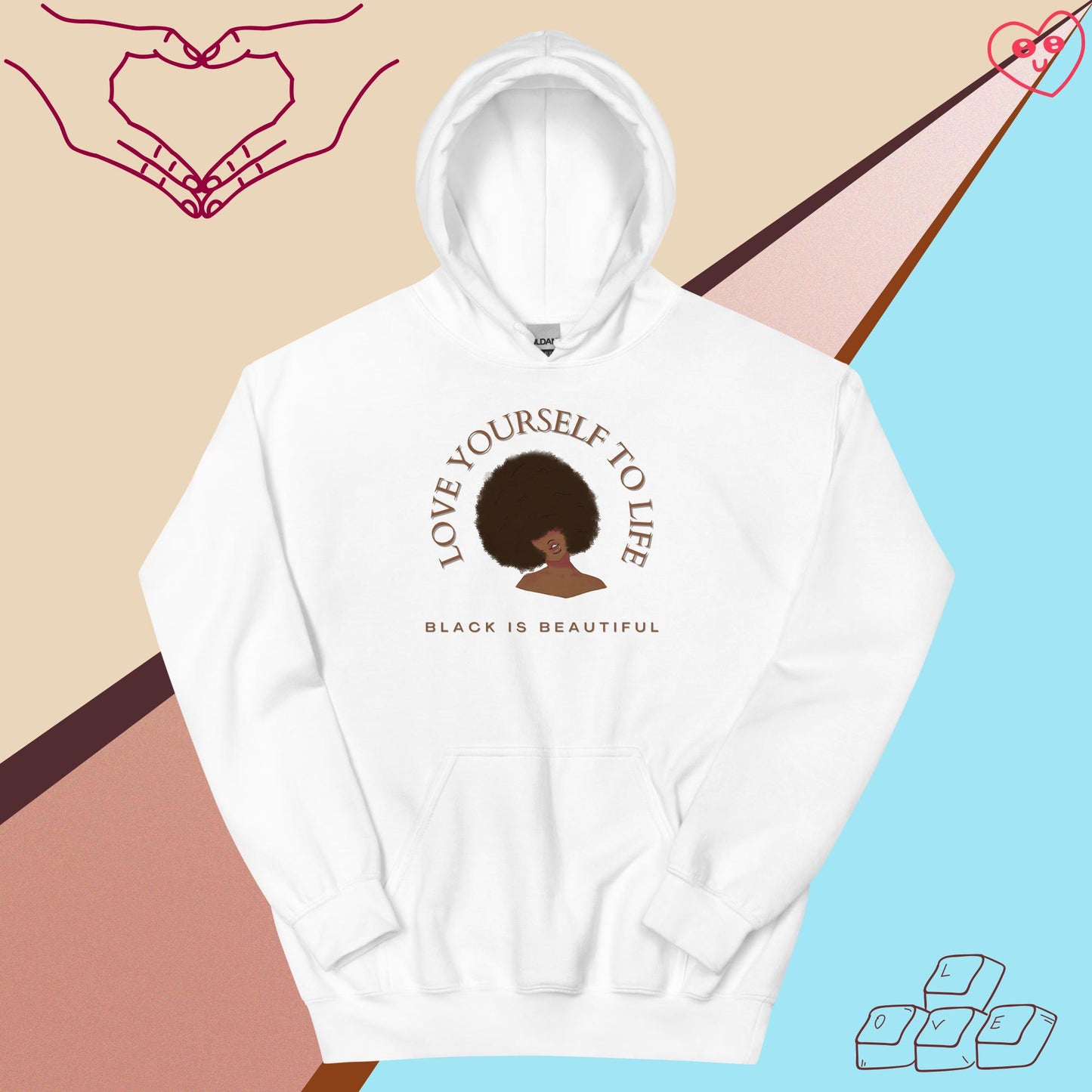 "Love Yourself to Life" (Brown) Unisex Hoodie (3 Color Options)