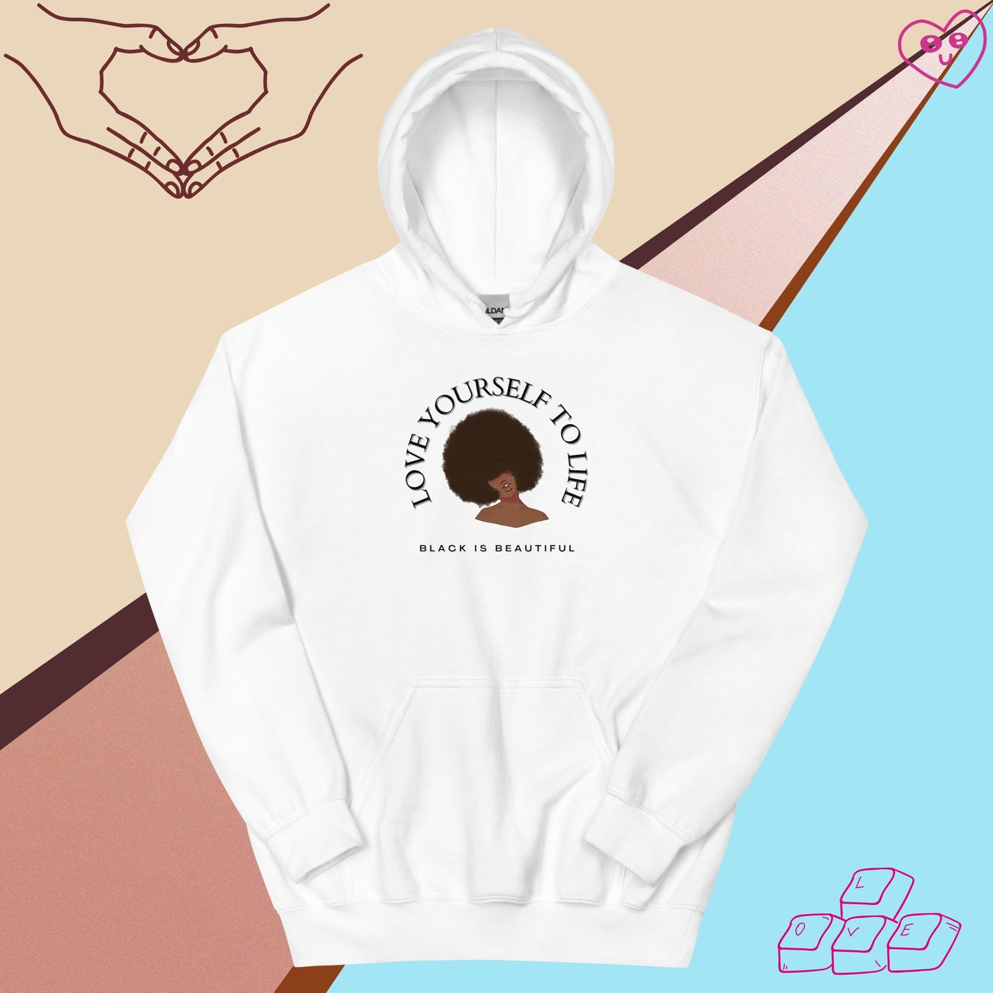 "Love Yourself to Life" (Black) Unisex Hoodie (3 Color Options)