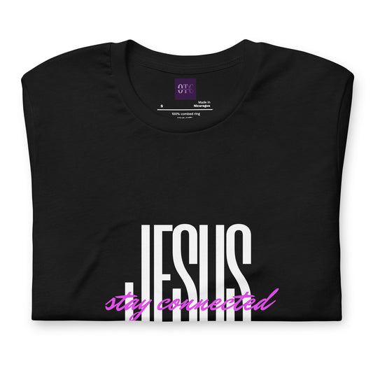 "Stay Connected" Unisex T-shirt (White/Pink)