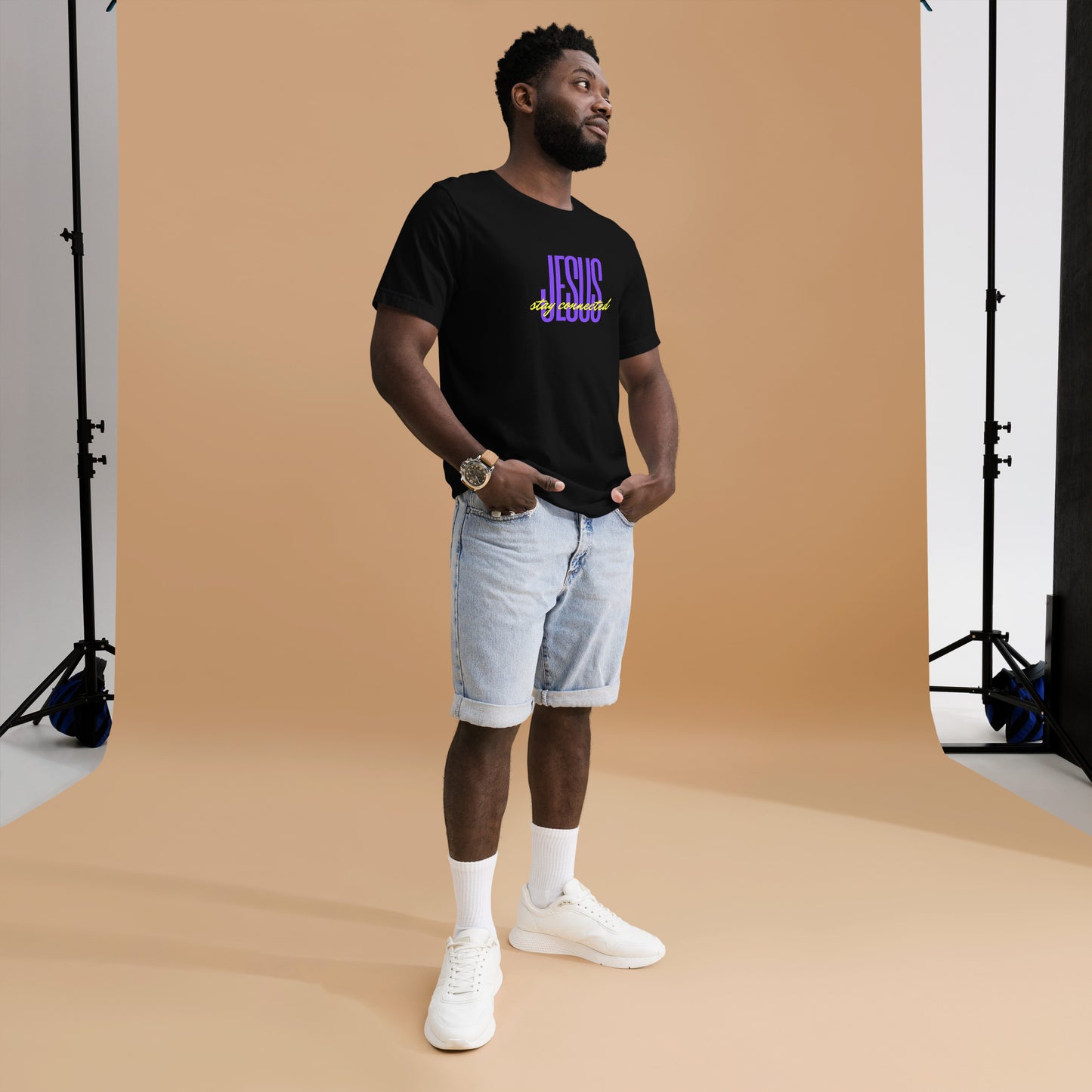 "Stay Connected" Black Unisex T-shirt