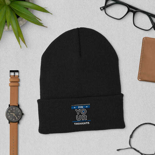 "Fix Your Thoughts" Cuffed Beanie (2 Color Options)