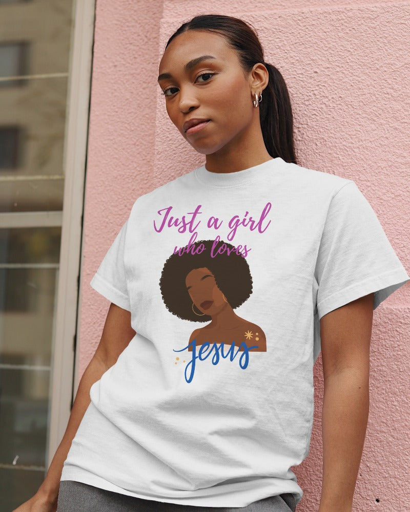 "Just a Girl" T-shirt (Pink) (2 Color Options)