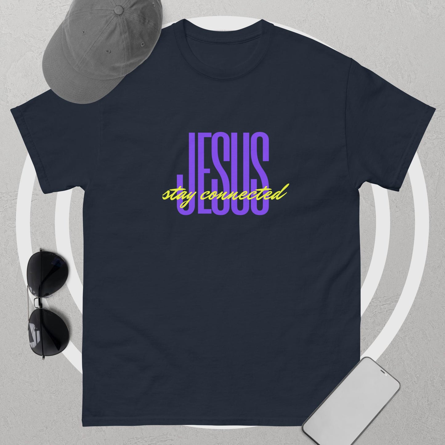 "Stay Connected" Navy Unisex Classic Tee