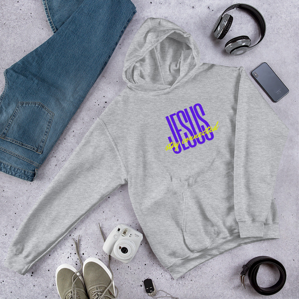 "Stay Connected" Unisex Hoodie (Purple/Yellow) (2 Color Options)